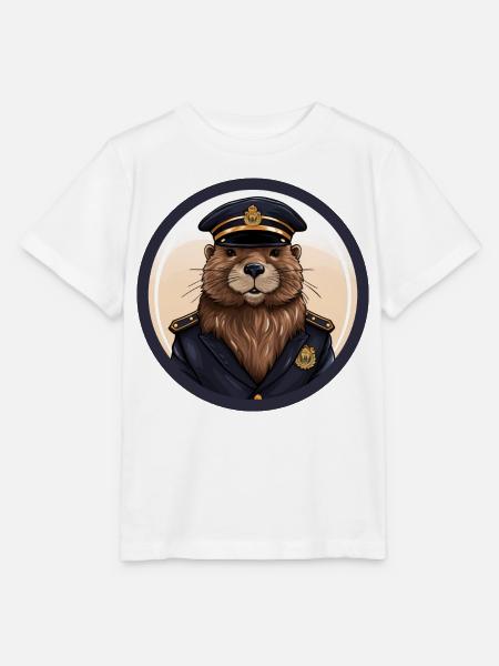 Biber Polizei - Stanley/Stella Kinder T-Shirt MINI CREATOR - Weiß
