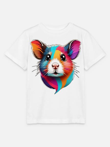 colorful hamster face - Stanley/Stella Kinder T-Shirt MINI CREATOR - Weiß