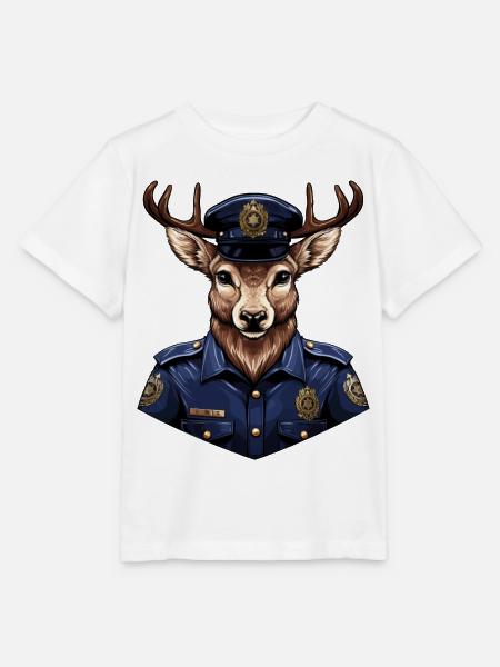 Hirsch Polizei - Stanley/Stella Kinder T-Shirt MINI CREATOR  - Weiß