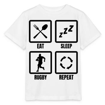 Täglicher Rugby Spielplan - Stanley/Stella Kinder T-Shirt MINI CREATOR  - Weiß - Vorne - Maike (125cm)
