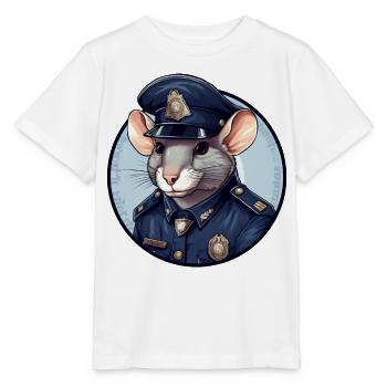 Ratten Polizistin - Stanley/Stella Kinder T-Shirt MINI CREATOR  - Weiß - Vorne - Maike (125cm)