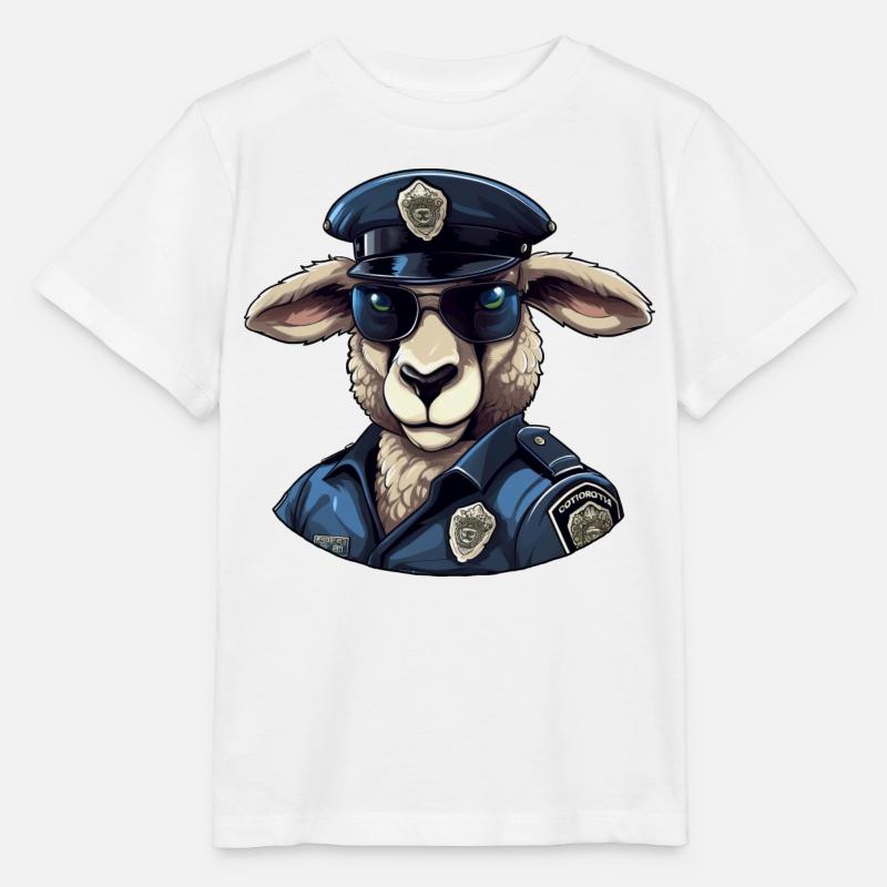Schaf Polizist - Stanley/Stella Kinder T-Shirt MINI CREATOR - Weiß
