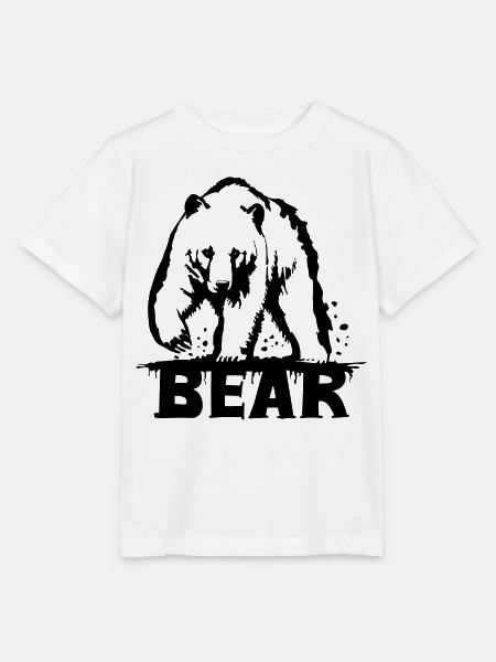 Bären-Pawing [Schwarz] - Stanley/Stella Kinder T-Shirt MINI CREATOR  - Weiß