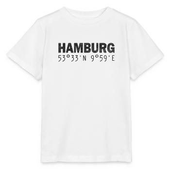Coordonnées GPS de Hambourg - T-shirt bio MINI CREATOR Stanley/Stella Enfant - blanc - Devant - Maike (125cm)
