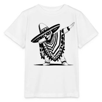 Poncho Mexicain Festif avec Dab - T-shirt bio MINI CREATOR Stanley/Stella Enfant - blanc - Devant - Maike (125cm)