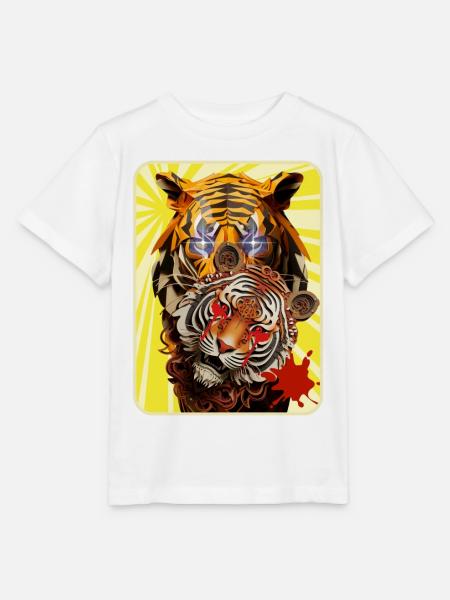 Tiger und Löwe - Stanley/Stella Kinder T-Shirt MINI CREATOR - Weiß