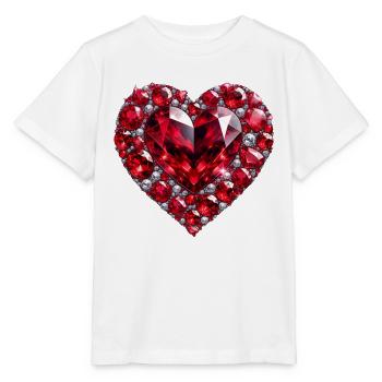 Kristall Liebe Rubin - Stanley/Stella Kinder T-Shirt MINI CREATOR  - Weiß - Vorne - Maike (125cm)