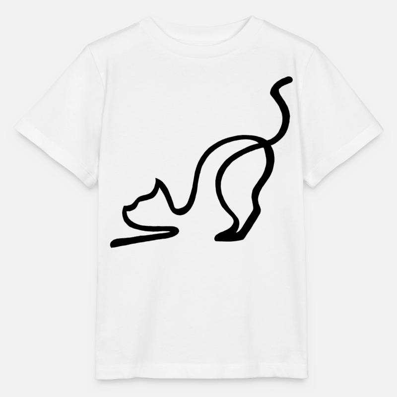 Esquisse du chat noir - T-shirt bio MINI CREATOR Stanley/Stella Enfant - blanc