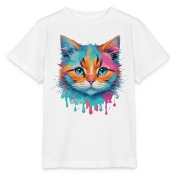 Chat mignon - T-shirt bio MINI CREATOR Stanley/Stella Enfant - blanc - Devant - Maike (125cm)