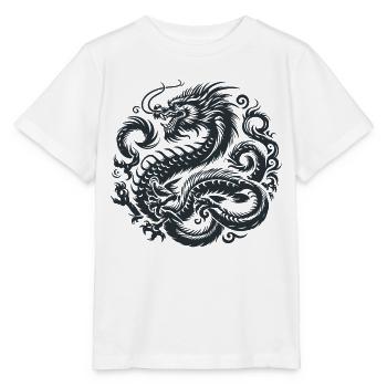 Tatouage de dragon chinois - T-shirt bio MINI CREATOR Stanley/Stella Enfant - blanc - Devant - Maike (125cm)