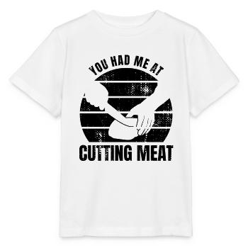 Schlachter Spruch - Stanley/Stella Kinder T-Shirt MINI CREATOR  - Weiß - Vorne - Maike (125cm)