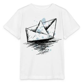 Teal Splash Origami Boat - Stanley/Stella MINI CREATOR Kids’ T-Shirt - white - Front - Maike (125cm)