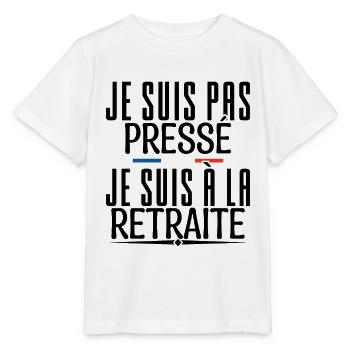 retraite.je'm not in a hurry, I'm retired. - Stanley/Stella MINI CREATOR Kids’ T-Shirt - white - Front - Maike (125cm)
