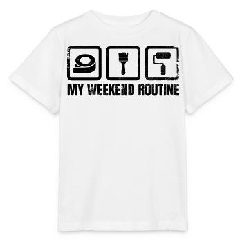 Routine du week-end du peintre - T-shirt bio MINI CREATOR Stanley/Stella Enfant - blanc - Devant - Maike (125cm)