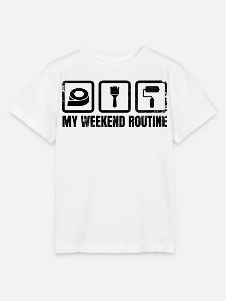 Maler Wochenendroutine - Stanley/Stella Kinder T-Shirt MINI CREATOR - Weiß