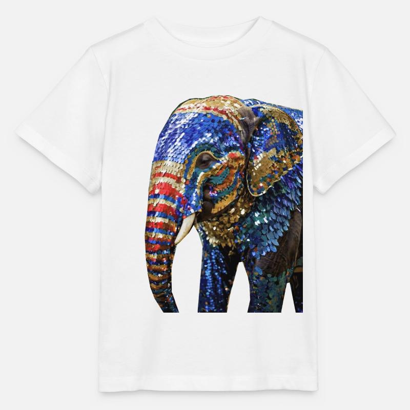 elefant,pailletten,elefant mit pailletten,gold, - Stanley/Stella Kinder T-Shirt MINI CREATOR  - Weiß