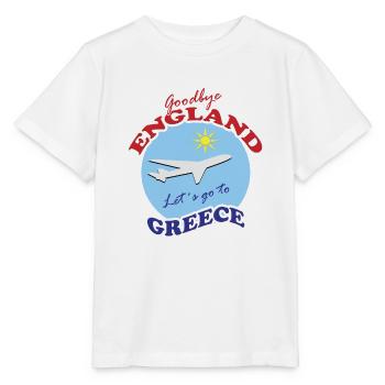 Greece Farewell Airplane Travel Design - Stanley/Stella MINI CREATOR Kids’ T-Shirt - white - Front - Maike (125cm)