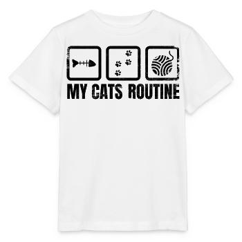 Cat Daily Routine - Stanley/Stella MINI CREATOR Kids’ T-Shirt - white - Front - Maike (125cm)