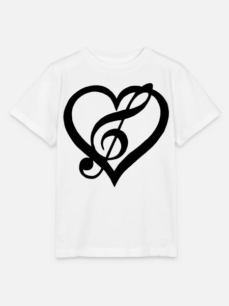 Musik im Herzen (Schwarz) - Stanley/Stella Kinder T-Shirt MINI CREATOR  - Weiß