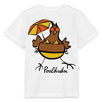 RIKELS Design: Poolhuhn 2026 - Stanley/Stella Kinder T-Shirt MINI CREATOR  - Weiß - Vorne - Maike (125cm)