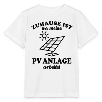 Zuhause ist wo meine PV Anlage arbeitet - Stanley/Stella Kinder T-Shirt MINI CREATOR  - Weiß - Vorne - Maike (125cm)