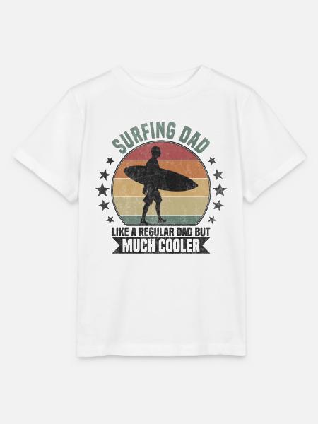 Surfing Dad Surfer - Stanley/Stella Kinder T-Shirt MINI CREATOR - Weiß
