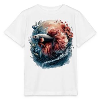Betta Splendens, Aquarium de poissons Betta, Bettafan - T-shirt bio MINI CREATOR Stanley/Stella Enfant - blanc - Devant - Maike (125cm)