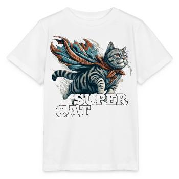 Super Katze Britisch Kurzhaar BKH getigert - Stanley/Stella Kinder T-Shirt MINI CREATOR  - Weiß - Vorne - Maike (125cm)