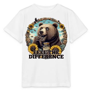 Bär Sonnenblumenkerne Sonnenblumenkörner Geschenk - Stanley/Stella Kinder T-Shirt MINI CREATOR  - Weiß - Vorne - Maike (125cm)