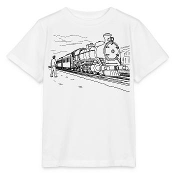 Zugliebhaber Skizze - Stanley/Stella Kinder T-Shirt MINI CREATOR  - Weiß - Vorne - Maike (125cm)