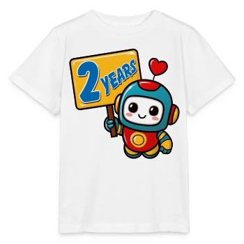 Two Year Little Robot Children's Birthday Party. Sweeter - Stanley/Stella MINI CREATOR Kids’ T-Shirt - white - Front - Maike (125cm)
