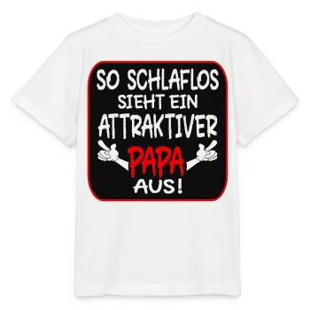 VATERTAG PAPA - BABY SCHLAFLOS - Stanley/Stella Kinder T-Shirt MINI CREATOR  - Weiß - Vorne - Maike (125cm)