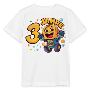 Dritter Geburtstag Kleiner Astronaut Roboter - Stanley/Stella Kinder T-Shirt MINI CREATOR  - Weiß - Vorne - Maike (125cm)