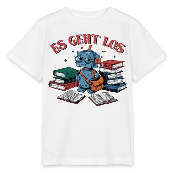 Einschulung erster Schultag kleiner Roboter - Stanley/Stella Kinder T-Shirt MINI CREATOR  - Weiß - Vorne - Maike (125cm)