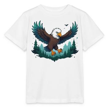 Eagle flies over forest - Stanley/Stella MINI CREATOR Kids’ T-Shirt - white - Front - Maike (125cm)