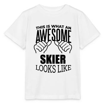Ski Ski Ski - Stanley/Stella Kinder T-Shirt MINI CREATOR  - Weiß - Vorne - Maike (125cm)