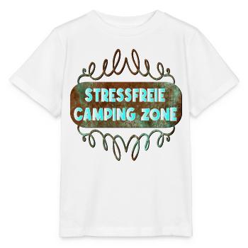 CAMPING - KEIN STRESS - Stanley/Stella Kinder T-Shirt MINI CREATOR  - Weiß - Vorne - Maike (125cm)