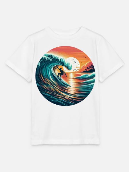 Sunset Surfer - Stanley/Stella Kinder T-Shirt MINI CREATOR - Weiß