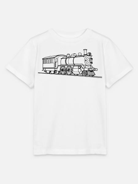 Lokomotive Zeichnung - Stanley/Stella Kinder T-Shirt MINI CREATOR - Weiß