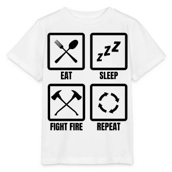 Firefighter Daily Routine - Stanley/Stella MINI CREATOR Kids’ T-Shirt - white - Front - Maike (125cm)