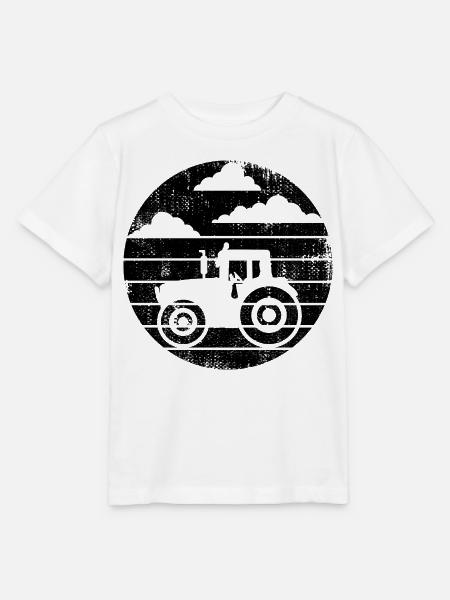 Traktor Skizze - Stanley/Stella Kinder T-Shirt MINI CREATOR - Weiß