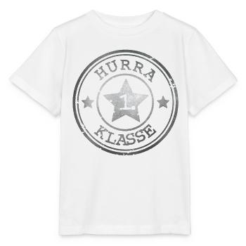 Hurrah 1ère Classe - Emblème avec étoile - Argent - T-shirt bio MINI CREATOR Stanley/Stella Enfant - blanc - Devant - Maike (125cm)