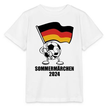 Sommermärchen, Ball mit Deutschland Fahne 2024 - Stanley/Stella Kinder T-Shirt MINI CREATOR  - Weiß - Vorne - Maike (125cm)