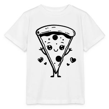 Pizza Caricature - T-shirt bio MINI CREATOR Stanley/Stella Enfant - blanc - Devant - Maike (125cm)