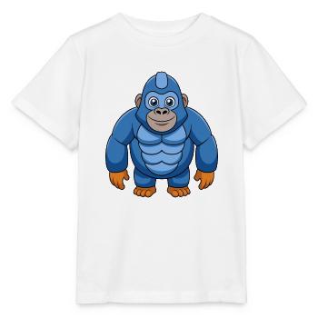 Gorilla Niedliche Maskottchen Zeichentrickfigur Kawaii - Stanley/Stella Kinder T-Shirt MINI CREATOR  - Weiß - Vorne - Maike (125cm)