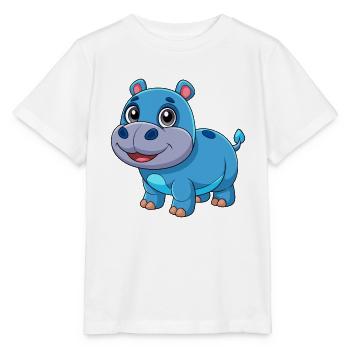 Nilpferd Niedliche Maskottchen Zeichentrickfigur Kawaii - Stanley/Stella Kinder T-Shirt MINI CREATOR  - Weiß - Vorne - Maike (125cm)