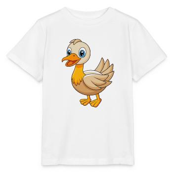 Oie mignonne mascotte personnage de dessin animé Kawaii - T-shirt bio MINI CREATOR Stanley/Stella Enfant - blanc - Devant - Maike (125cm)