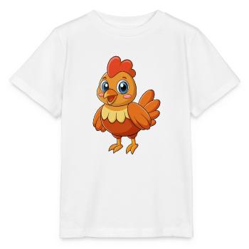 Huhn Niedliches Maskottchen Zeichentrickfigur Kawaii - Stanley/Stella Kinder T-Shirt MINI CREATOR  - Weiß - Vorne - Maike (125cm)