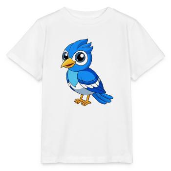 Blue Jay Niedliche Maskottchen Zeichentrickfigur Kawaii - Stanley/Stella Kinder T-Shirt MINI CREATOR  - Weiß - Vorne - Maike (125cm)