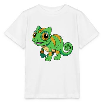 Chamäleon Niedliche Maskottchen Zeichentrickfigur Kawaii - Stanley/Stella Kinder T-Shirt MINI CREATOR  - Weiß - Vorne - Maike (125cm)